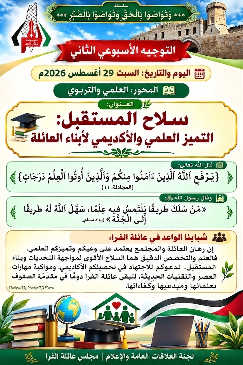 سلسلة ⛓️ "وَتَوَاصَوْا بِالْحَقِّ وَتَوَاصَوْا بِالصَّبْرِ" _ التوجيه الأسبوعي الثاني